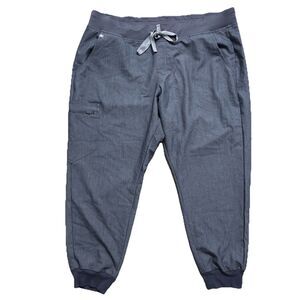 FIGS Zamora Jogger Scrub Pants Women’s Sz XXL Petite Gray Technical Stretch